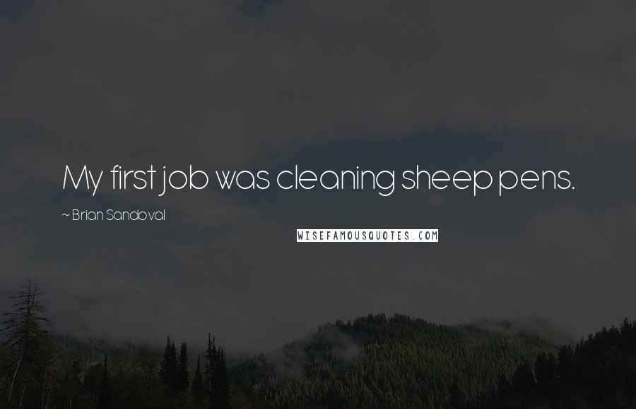 Brian Sandoval Quotes: My first job was cleaning sheep pens.