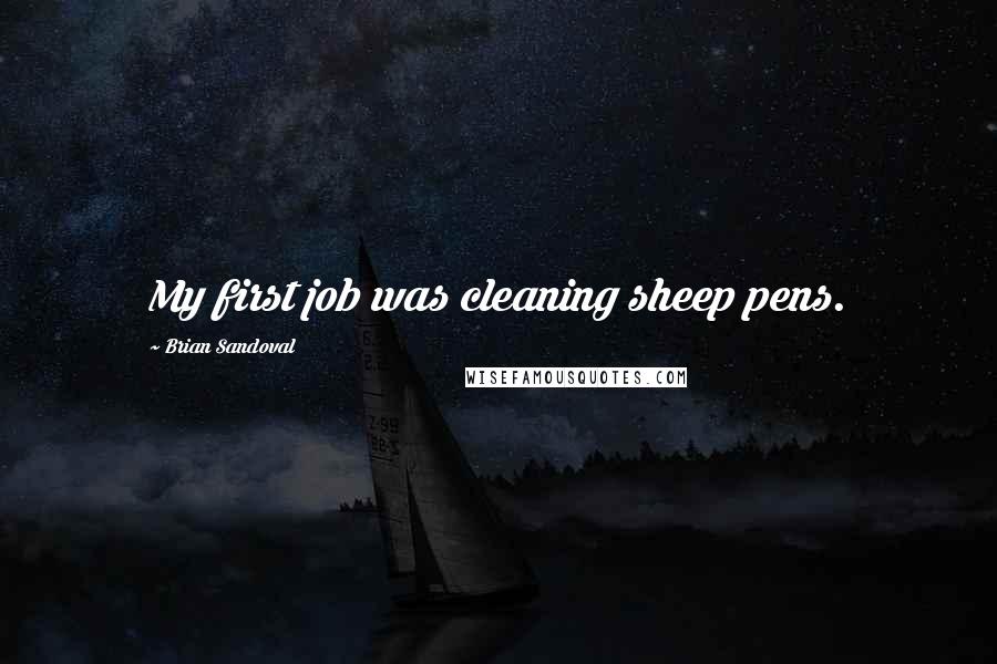 Brian Sandoval Quotes: My first job was cleaning sheep pens.