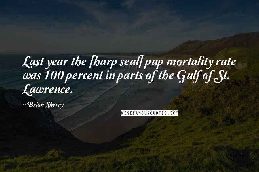 Brian Skerry Quotes: Last year the [harp seal] pup mortality rate was 100 percent in parts of the Gulf of St. Lawrence.