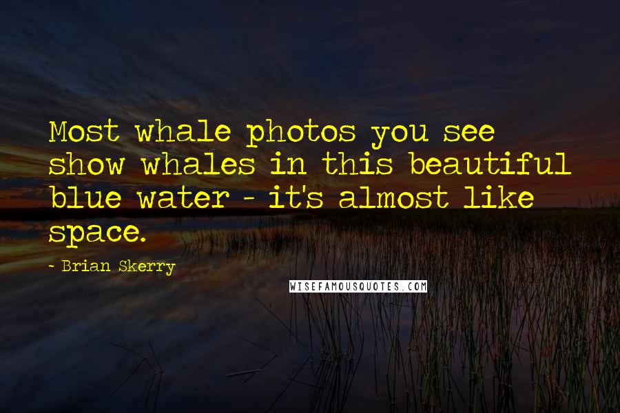 Brian Skerry Quotes: Most whale photos you see show whales in this beautiful blue water - it's almost like space.