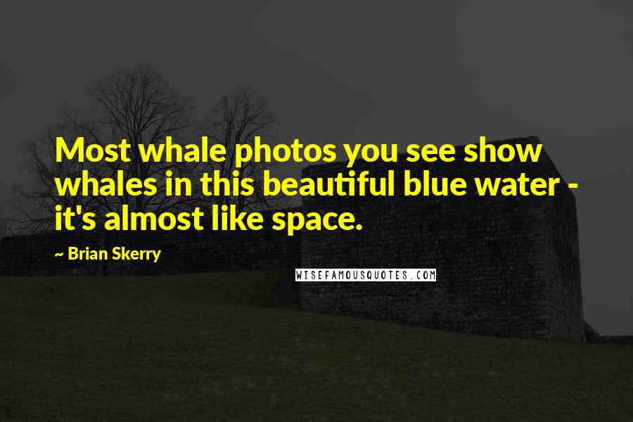 Brian Skerry Quotes: Most whale photos you see show whales in this beautiful blue water - it's almost like space.