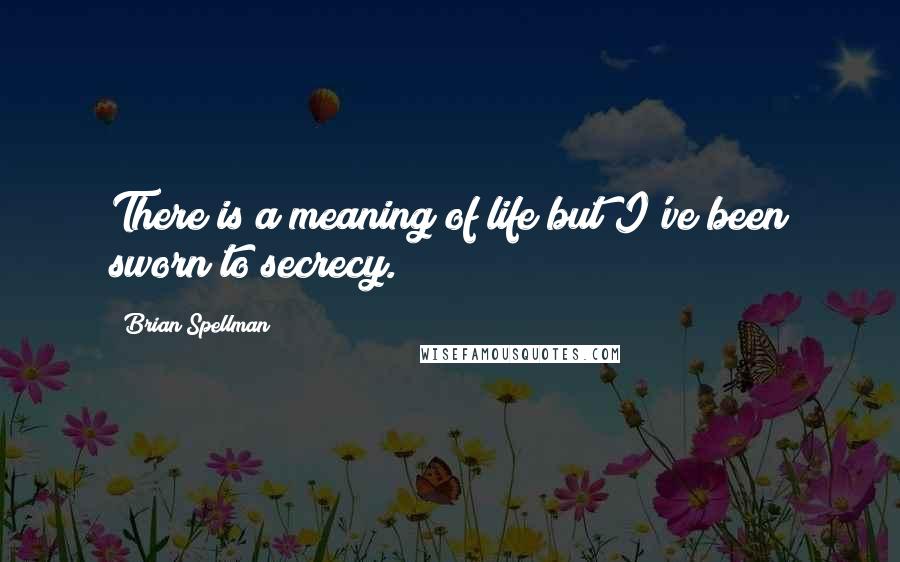 Brian Spellman Quotes: There is a meaning of life but I've been sworn to secrecy.