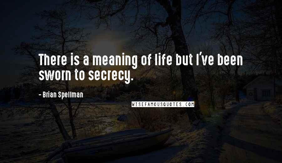 Brian Spellman Quotes: There is a meaning of life but I've been sworn to secrecy.