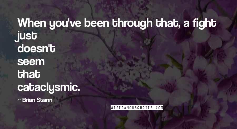 Brian Stann Quotes: When you've been through that, a fight just doesn't seem that cataclysmic.