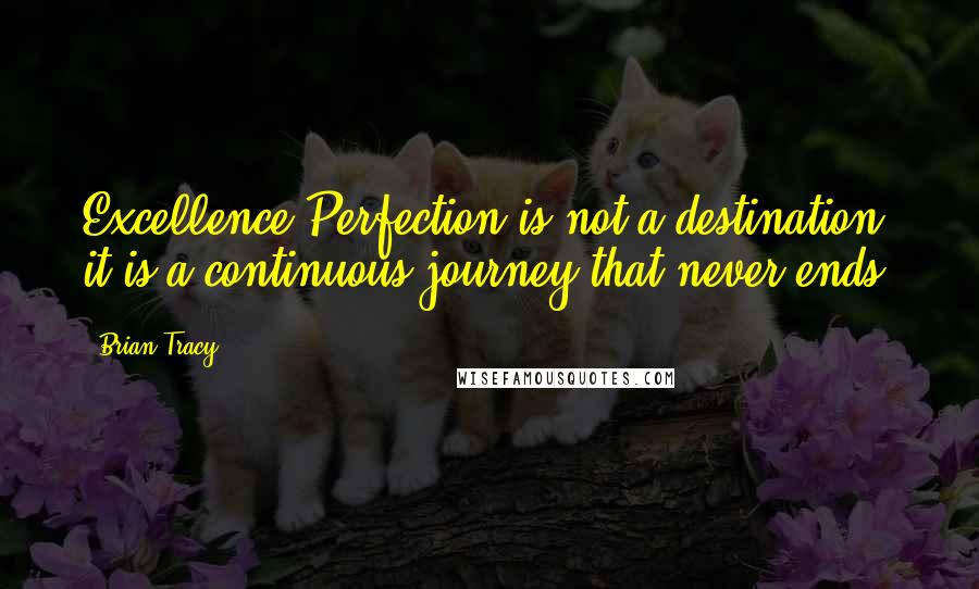 Brian Tracy Quotes: Excellence/Perfection is not a destination; it is a continuous journey that never ends.