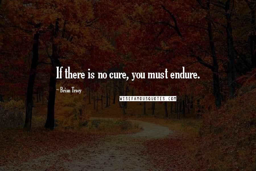 Brian Tracy Quotes: If there is no cure, you must endure.