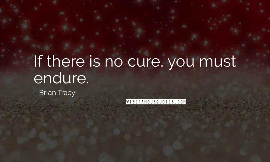 Brian Tracy Quotes: If there is no cure, you must endure.