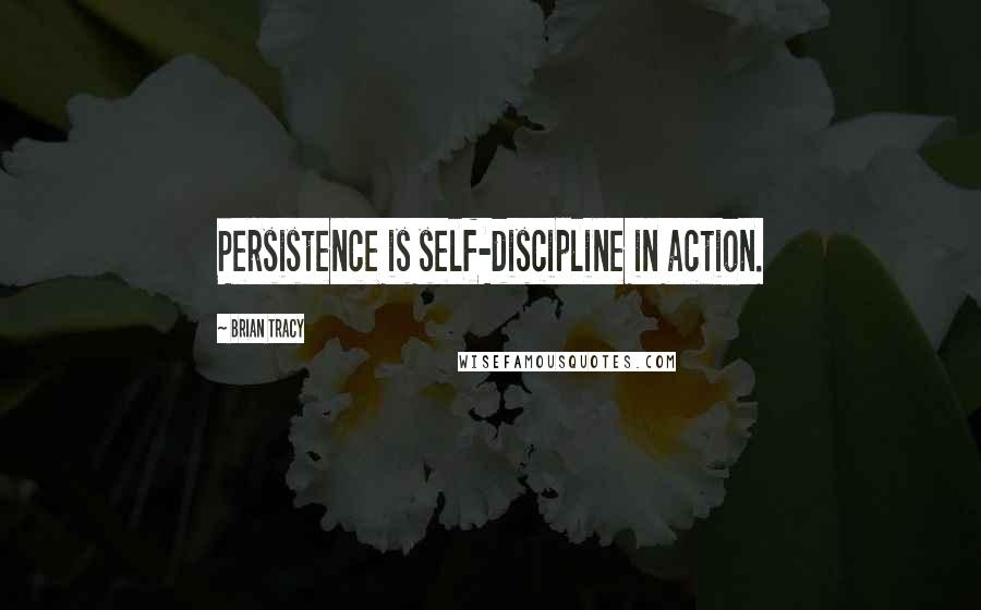 Brian Tracy Quotes: Persistence is self-discipline in action.