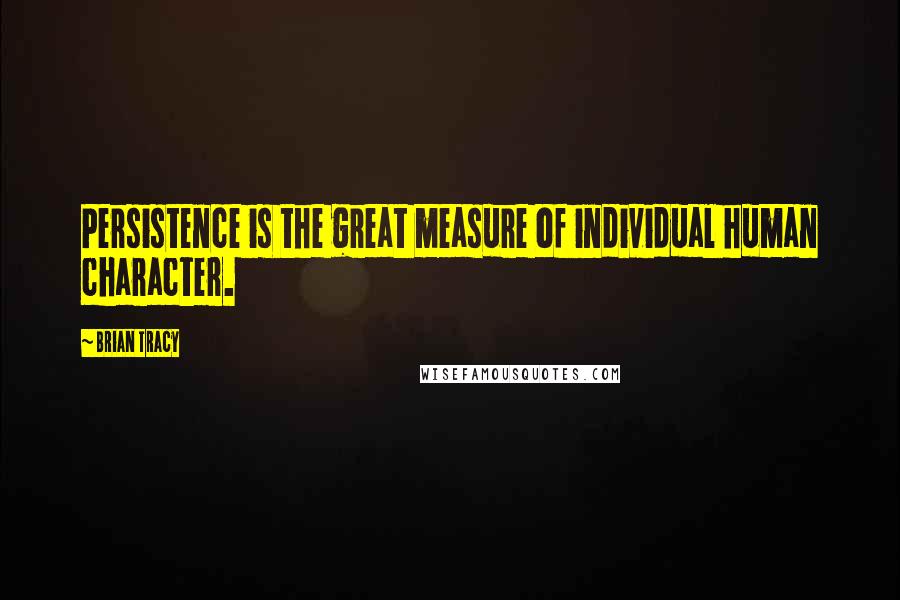 Brian Tracy Quotes: Persistence is the great measure of individual human character.