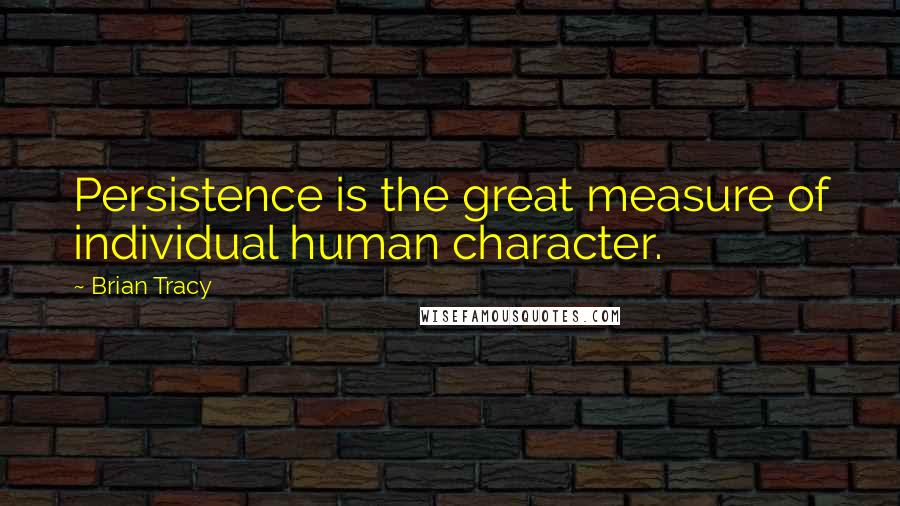 Brian Tracy Quotes: Persistence is the great measure of individual human character.