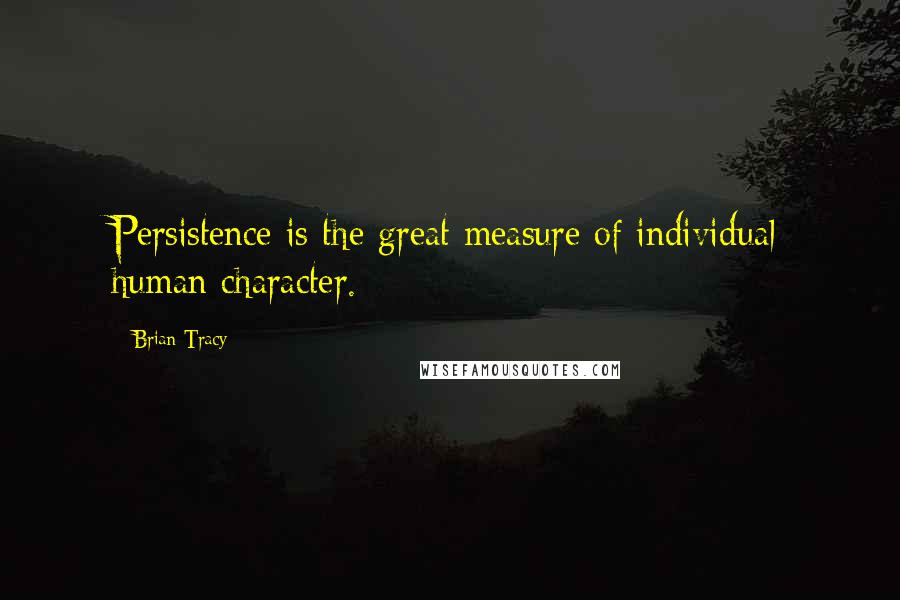 Brian Tracy Quotes: Persistence is the great measure of individual human character.