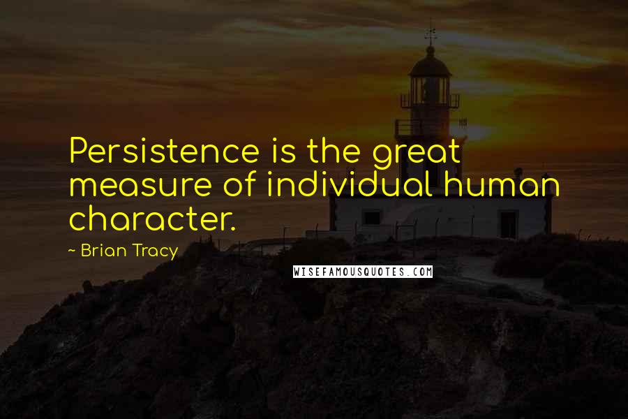 Brian Tracy Quotes: Persistence is the great measure of individual human character.