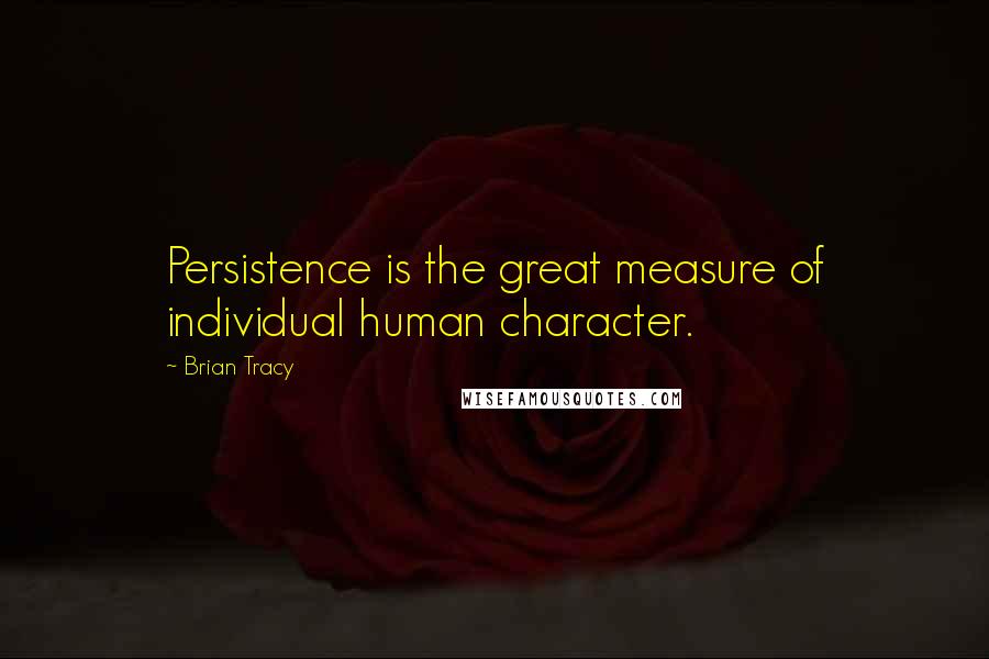 Brian Tracy Quotes: Persistence is the great measure of individual human character.