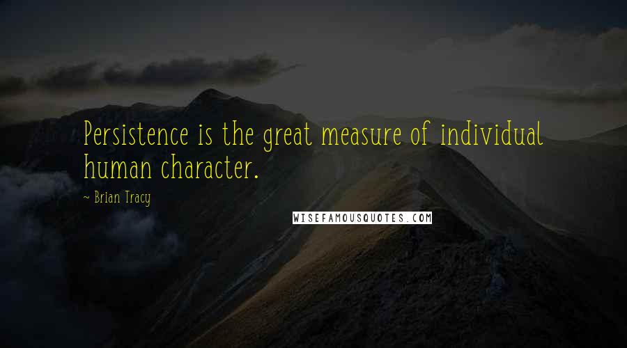 Brian Tracy Quotes: Persistence is the great measure of individual human character.