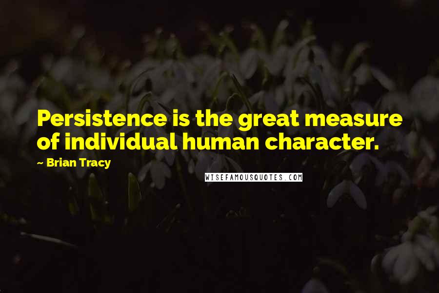 Brian Tracy Quotes: Persistence is the great measure of individual human character.