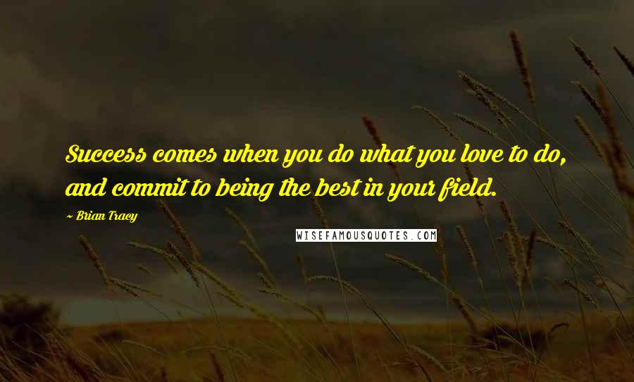 Brian Tracy Quotes: Success comes when you do what you love to do, and commit to being the best in your field.