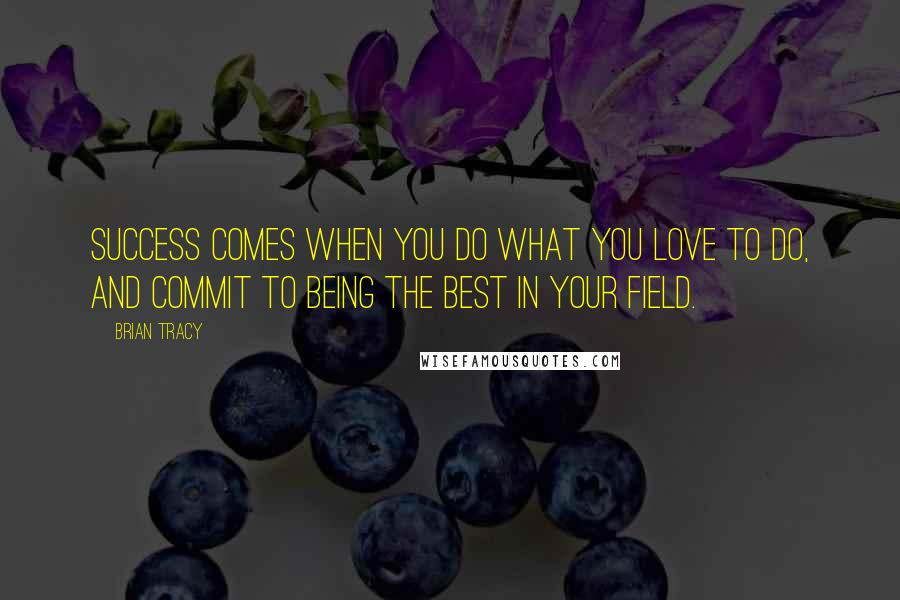 Brian Tracy Quotes: Success comes when you do what you love to do, and commit to being the best in your field.