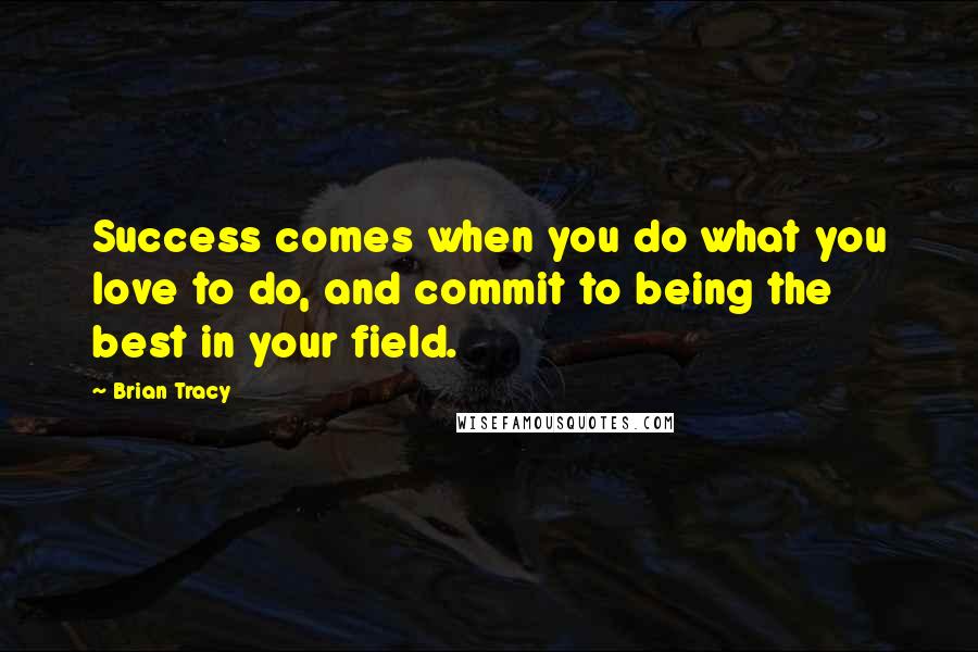 Brian Tracy Quotes: Success comes when you do what you love to do, and commit to being the best in your field.