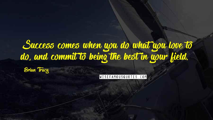 Brian Tracy Quotes: Success comes when you do what you love to do, and commit to being the best in your field.