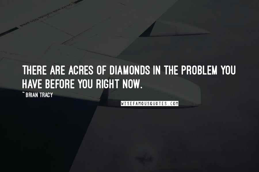 Brian Tracy Quotes: There are acres of diamonds in the problem you have before you right now.