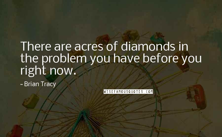 Brian Tracy Quotes: There are acres of diamonds in the problem you have before you right now.