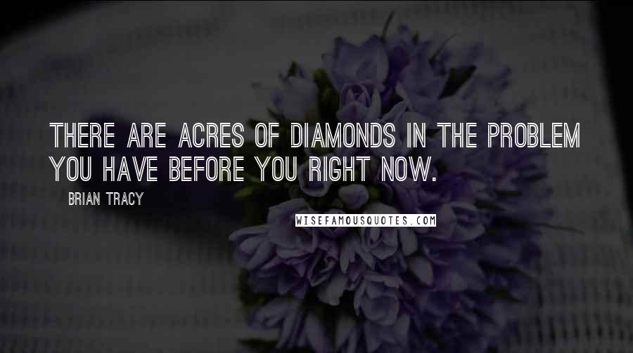 Brian Tracy Quotes: There are acres of diamonds in the problem you have before you right now.