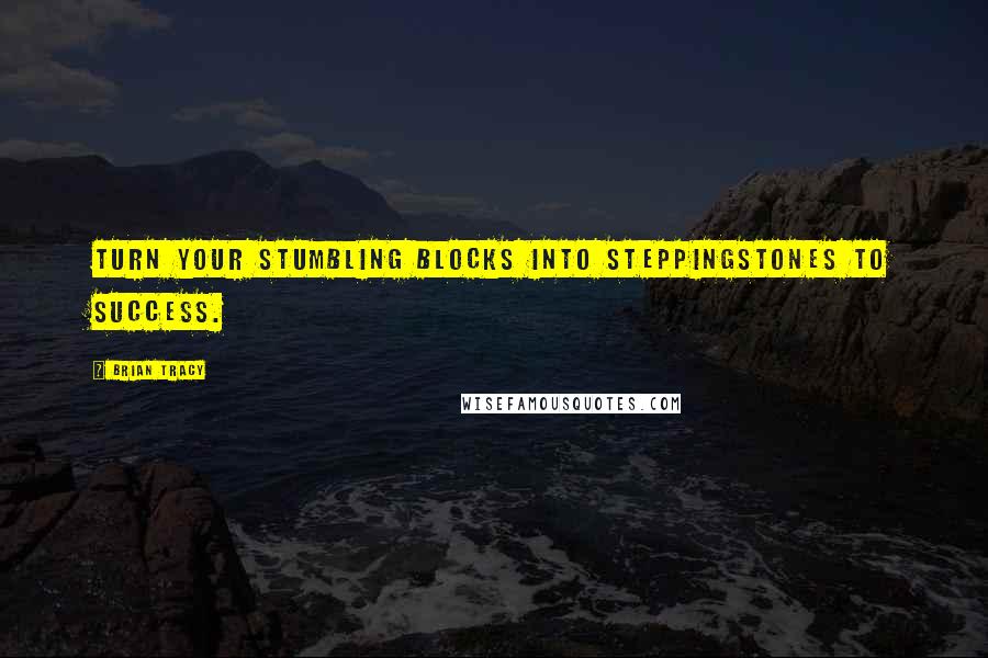 Brian Tracy Quotes: Turn your stumbling blocks into steppingstones to success.