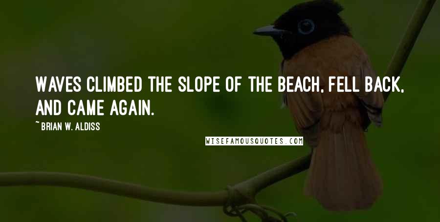 Brian W. Aldiss Quotes: Waves climbed the slope of the beach, fell back, and came again.