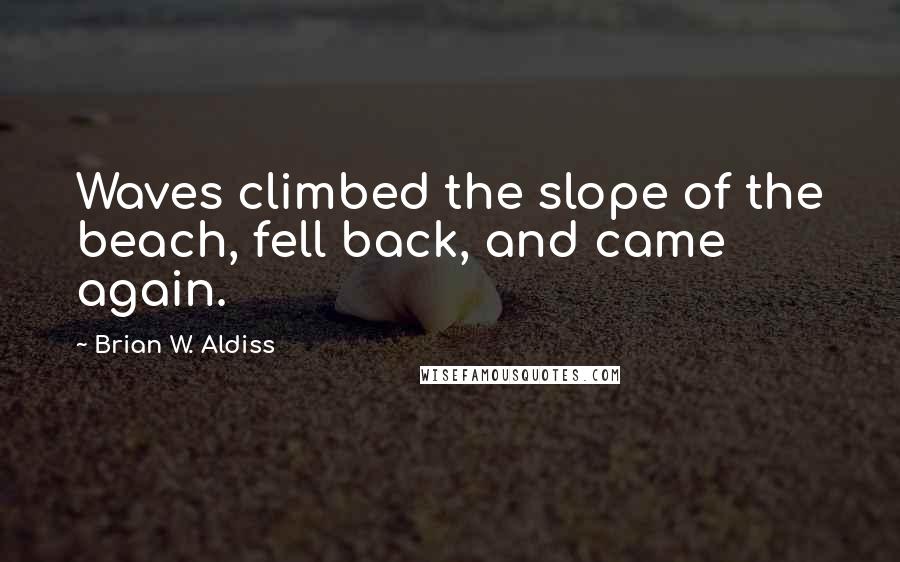 Brian W. Aldiss Quotes: Waves climbed the slope of the beach, fell back, and came again.