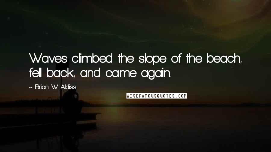 Brian W. Aldiss Quotes: Waves climbed the slope of the beach, fell back, and came again.