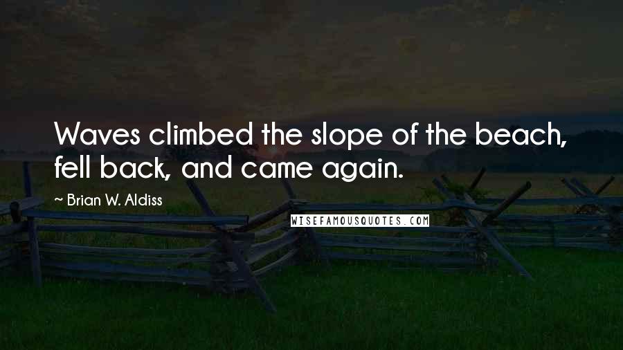 Brian W. Aldiss Quotes: Waves climbed the slope of the beach, fell back, and came again.