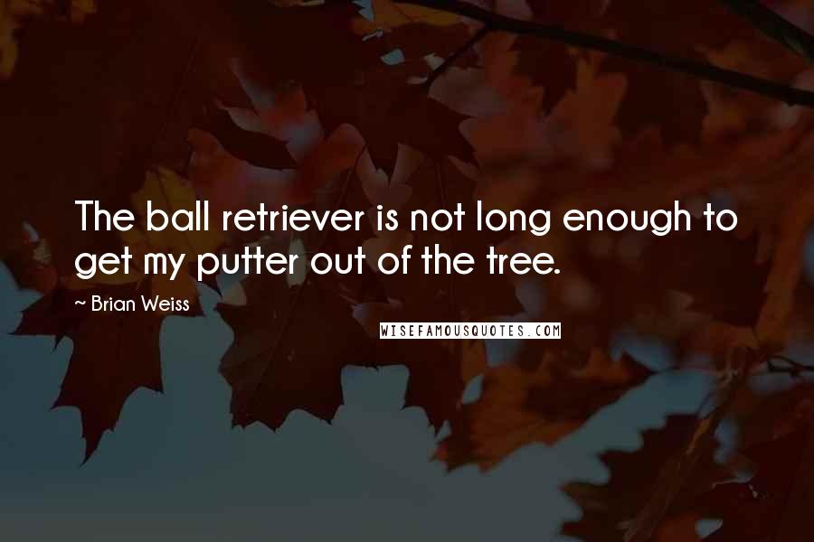 Brian Weiss Quotes: The ball retriever is not long enough to get my putter out of the tree.