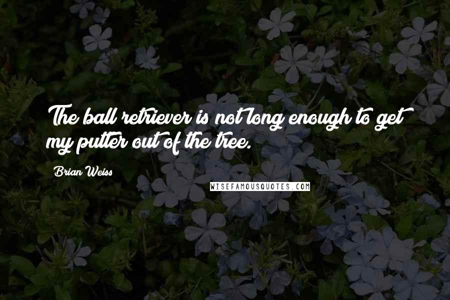 Brian Weiss Quotes: The ball retriever is not long enough to get my putter out of the tree.