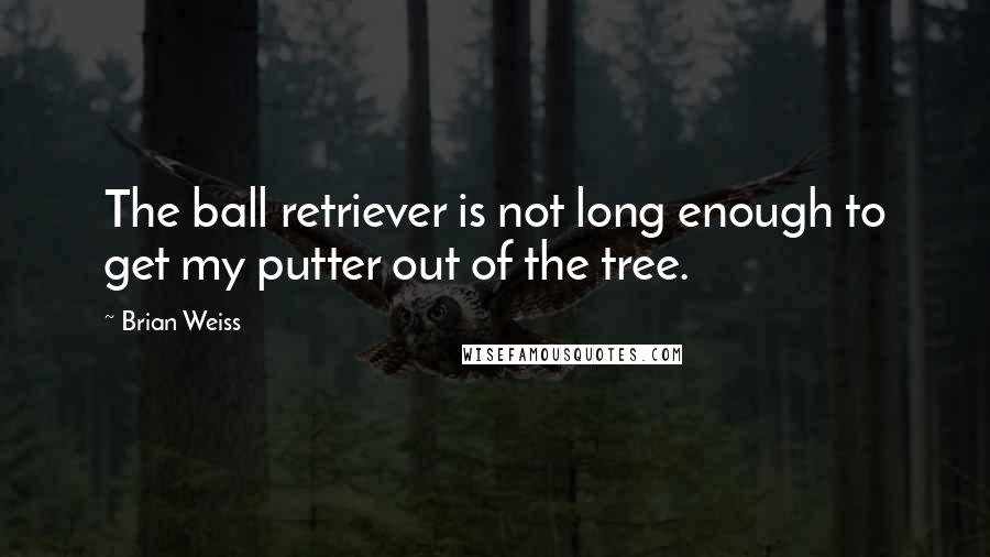 Brian Weiss Quotes: The ball retriever is not long enough to get my putter out of the tree.