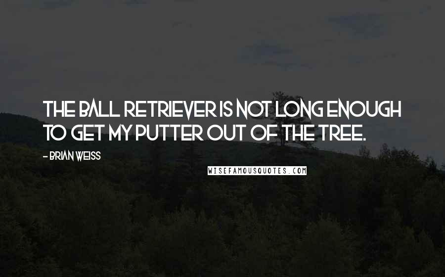 Brian Weiss Quotes: The ball retriever is not long enough to get my putter out of the tree.