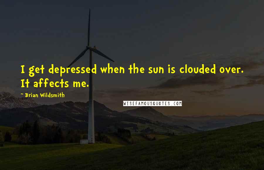 Brian Wildsmith Quotes: I get depressed when the sun is clouded over. It affects me.