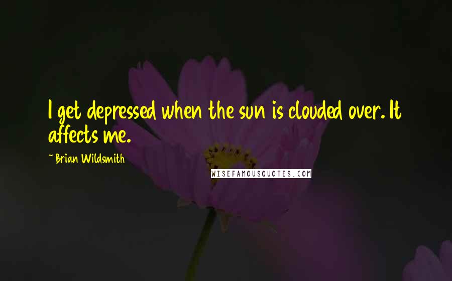 Brian Wildsmith Quotes: I get depressed when the sun is clouded over. It affects me.