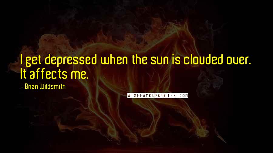 Brian Wildsmith Quotes: I get depressed when the sun is clouded over. It affects me.