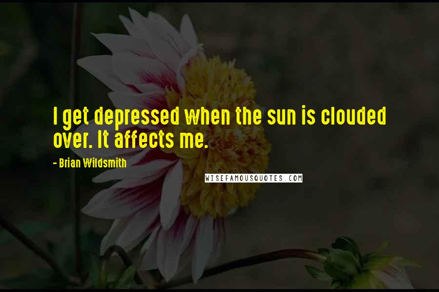 Brian Wildsmith Quotes: I get depressed when the sun is clouded over. It affects me.