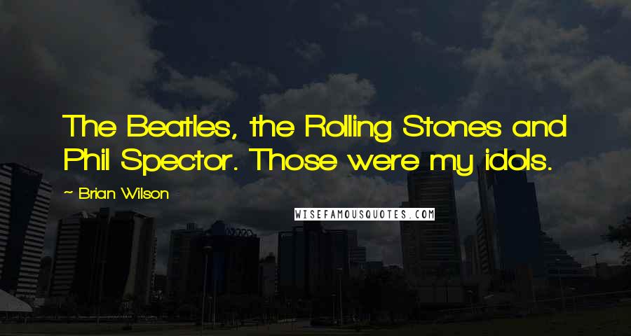 Brian Wilson Quotes: The Beatles, the Rolling Stones and Phil Spector. Those were my idols.