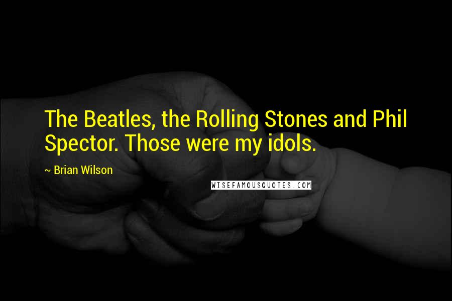 Brian Wilson Quotes: The Beatles, the Rolling Stones and Phil Spector. Those were my idols.