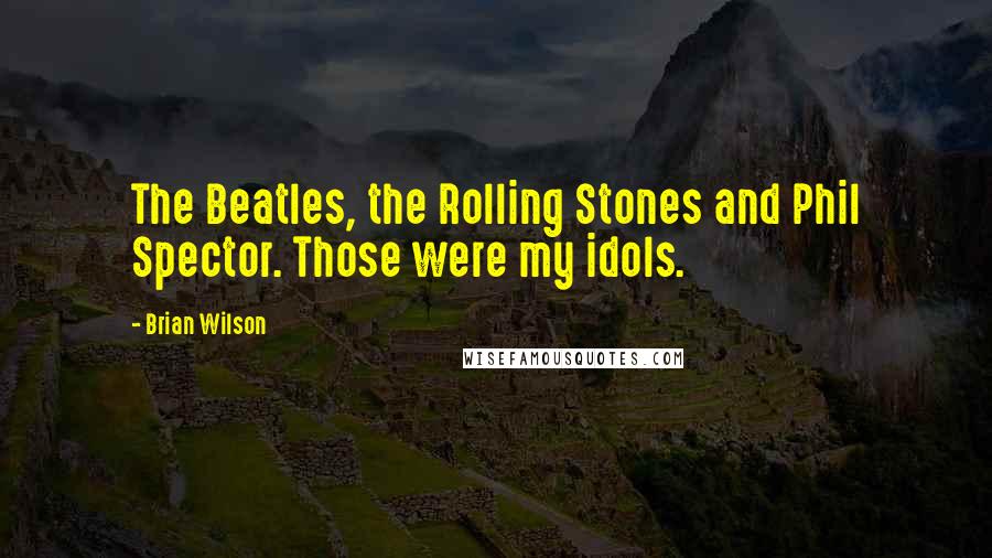 Brian Wilson Quotes: The Beatles, the Rolling Stones and Phil Spector. Those were my idols.