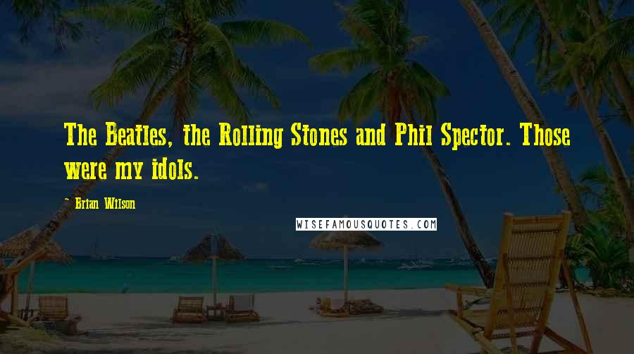 Brian Wilson Quotes: The Beatles, the Rolling Stones and Phil Spector. Those were my idols.