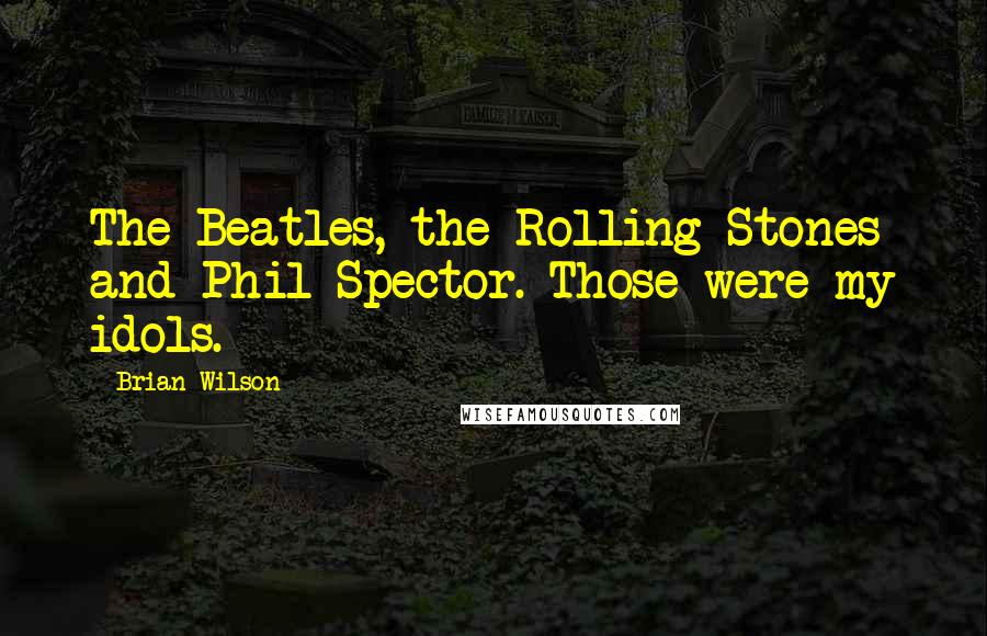 Brian Wilson Quotes: The Beatles, the Rolling Stones and Phil Spector. Those were my idols.