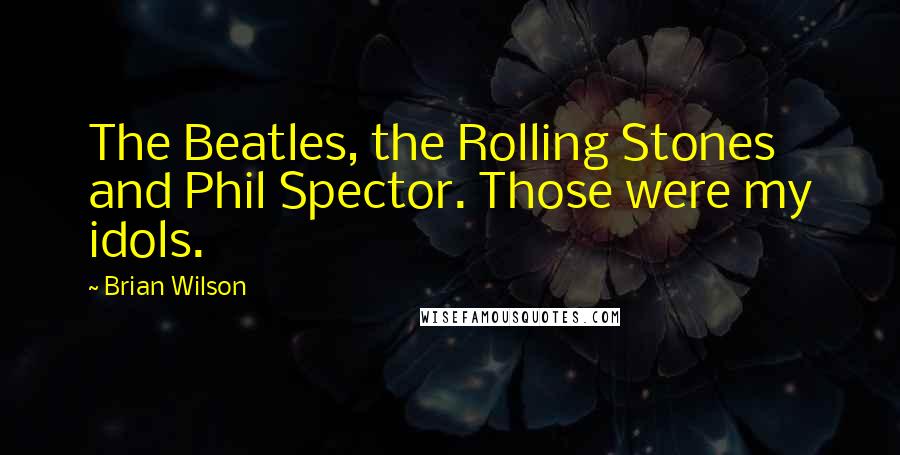 Brian Wilson Quotes: The Beatles, the Rolling Stones and Phil Spector. Those were my idols.