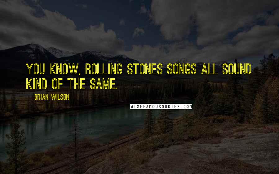 Brian Wilson Quotes: You know, Rolling Stones songs all sound kind of the same.