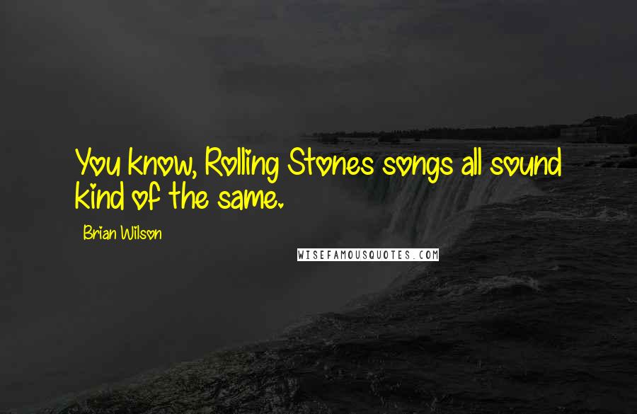 Brian Wilson Quotes: You know, Rolling Stones songs all sound kind of the same.