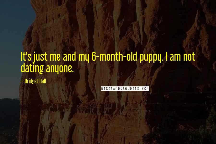 Bridget Hall Quotes: It's just me and my 6-month-old puppy. I am not dating anyone.