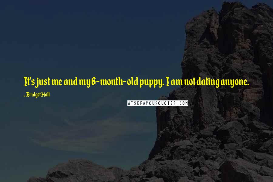 Bridget Hall Quotes: It's just me and my 6-month-old puppy. I am not dating anyone.