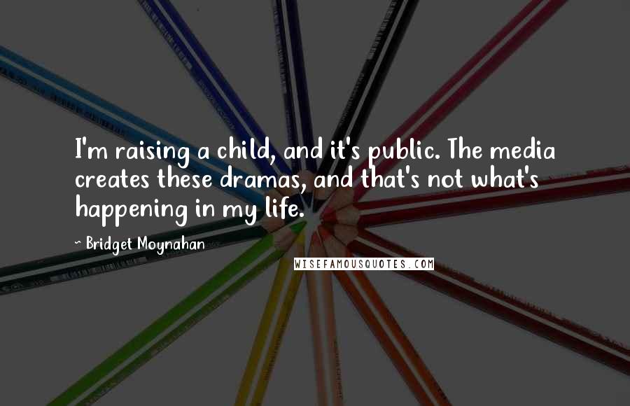 Bridget Moynahan Quotes: I'm raising a child, and it's public. The media creates these dramas, and that's not what's happening in my life.